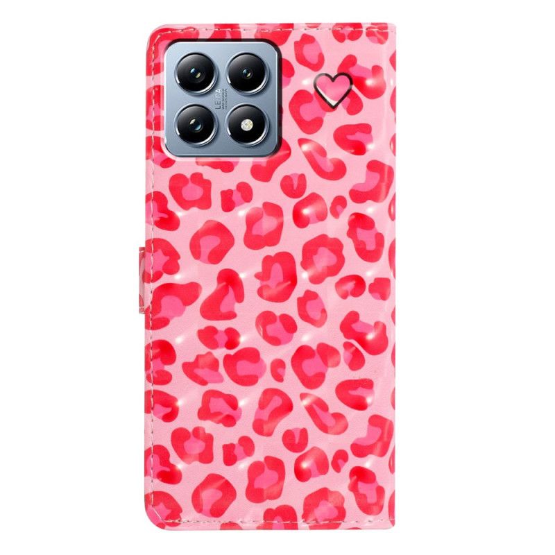 Folio Deksel Xiaomi 15t Rosa Leopardmønster