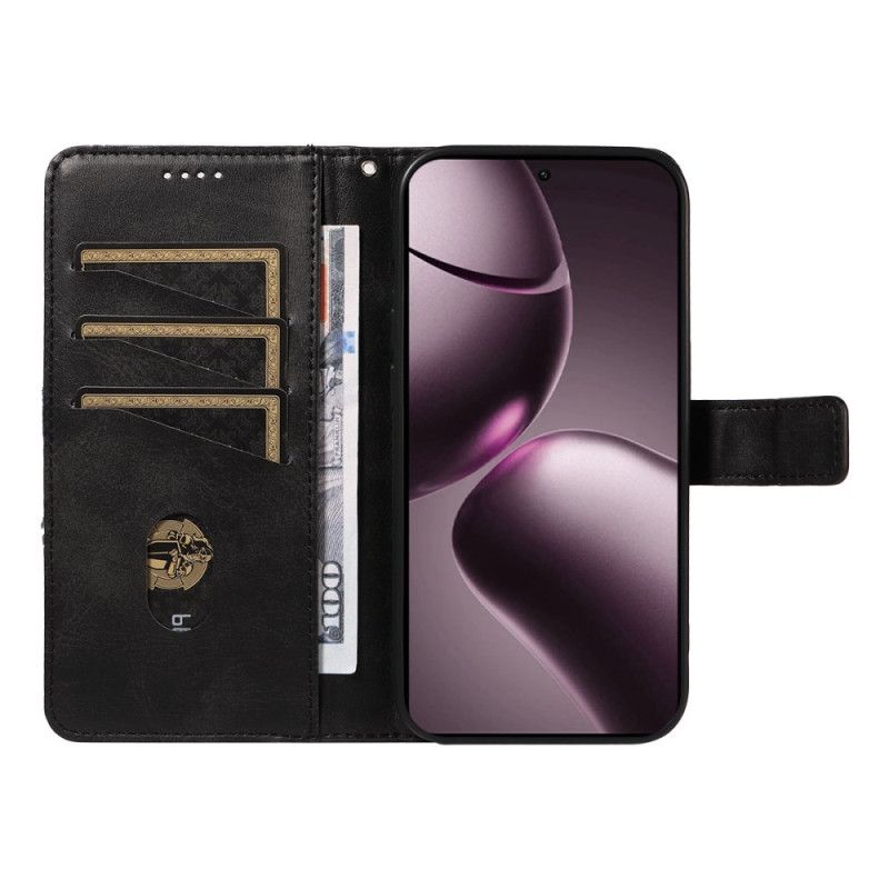 Folio Deksel Xiaomi 15t Tofarget Og Linjer Beskyttelse Deksel