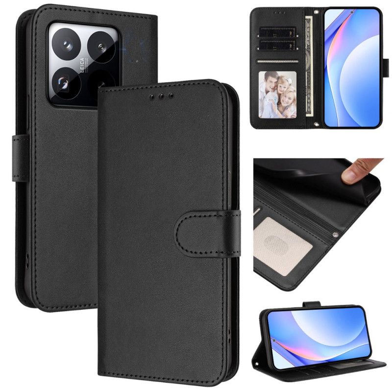 Lærdeksel Folio Deksel Xiaomi 15t Ensfarget Rfid-beskyttelse