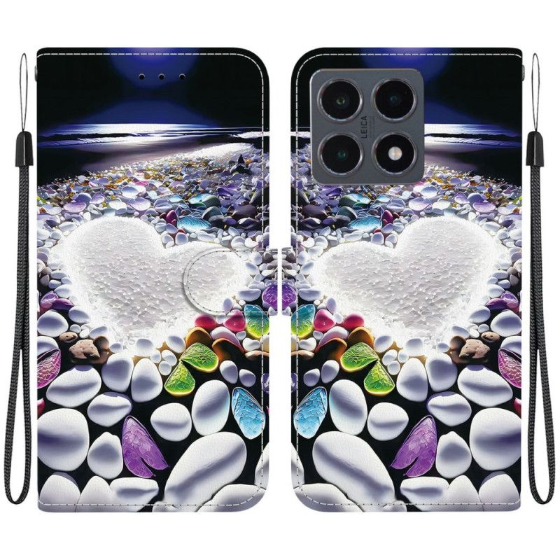 Lærdeksel Folio Deksel Xiaomi 15t Hvitt Hjerte