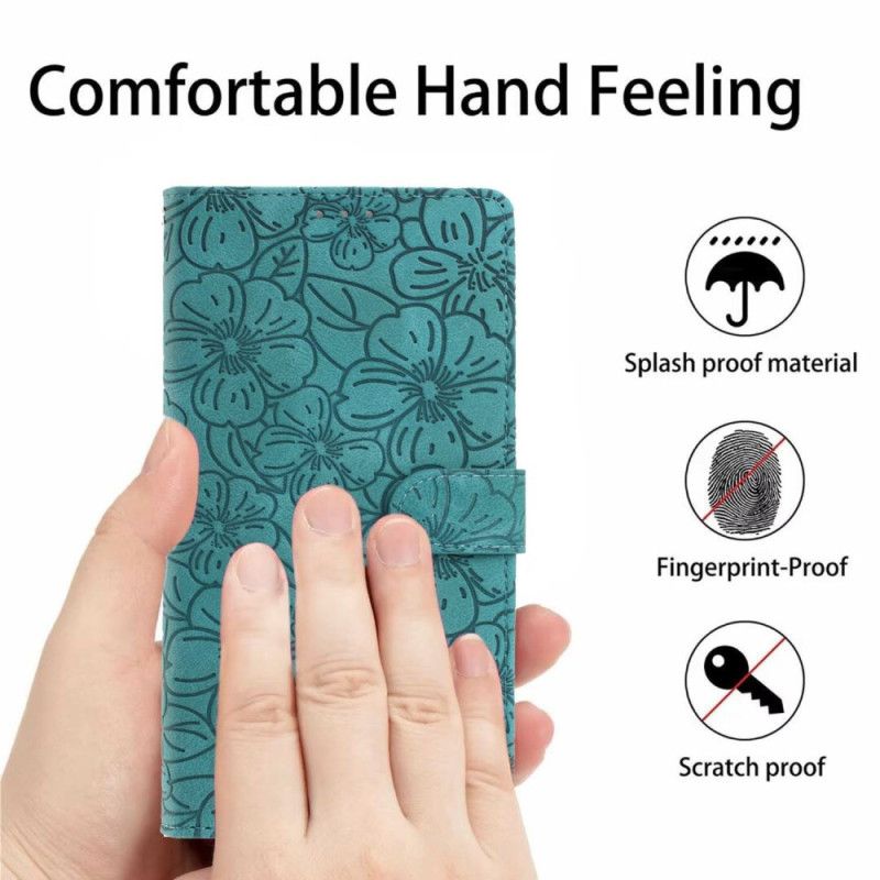 Lærdeksel Folio Deksel Xiaomi 15t Mobildeksel Blomstergravering