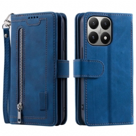 Lærdeksel Folio Deksel Xiaomi 15t Mobildeksel Lommebok Med 9 Kortspor