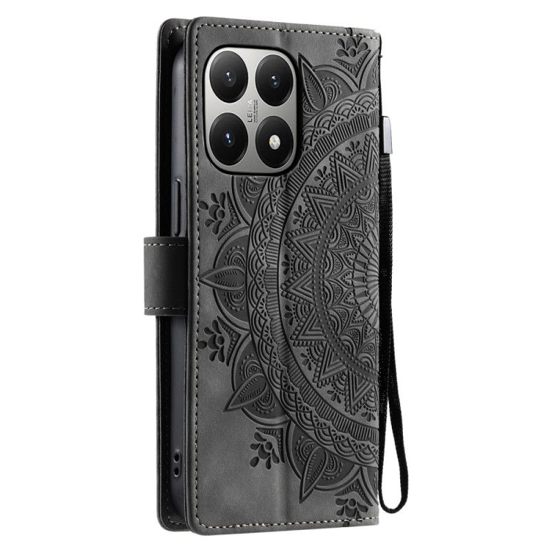 Lærdeksel Folio Deksel Xiaomi 15t Mobildeksel Mandala-mønstereffekt
