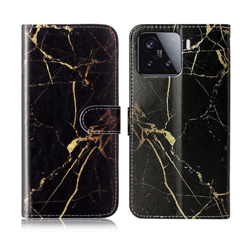 Lærdeksel Folio Deksel Xiaomi 15t Mobildeksel Marmorvariant