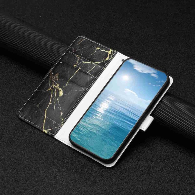 Lærdeksel Folio Deksel Xiaomi 15t Mobildeksel Marmorvariant