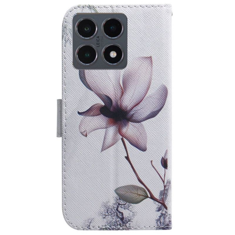 Lærdeksel Folio Deksel Xiaomi 15t Rosa Blomst