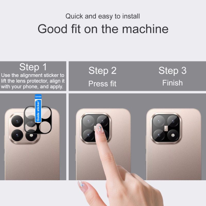 Linsebeskytter I Herdet Glass For Xiaomi 15t (svart Versjon)