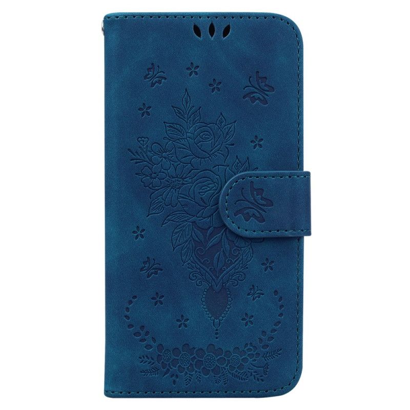 Folio Deksel Til Oppo Reno 12 Pro 5g Sommerfugler Og Blomstertrykk