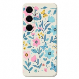 Deksel Samsung Galaxy S25 Fe Blomstersilikon Beskyttelse Deksel