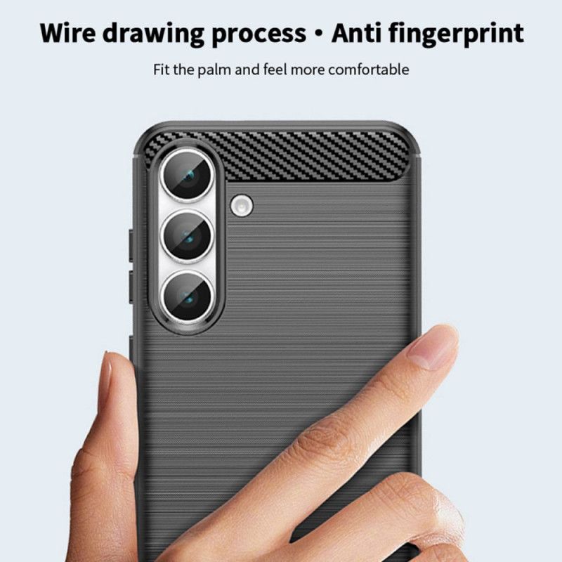 Deksel Samsung Galaxy S25 Fe Børstet Karbonfiber Beskyttelse Deksel