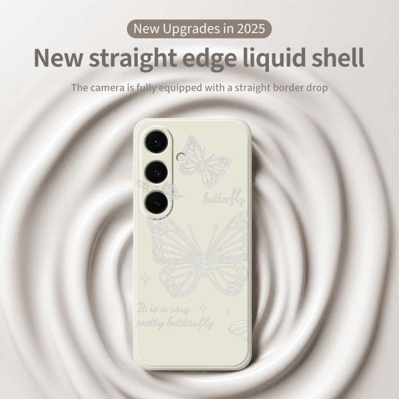 Deksel Samsung Galaxy S25 Fe Hvit Sommerfuglsilikon