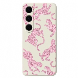 Deksel Samsung Galaxy S25 Fe Rosa Leopardsilikon Beskyttelse Deksel