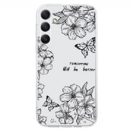 Deksel Samsung Galaxy S25 Fe Sommerfugler Og Blomster