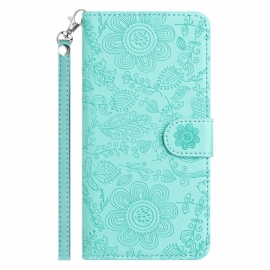 Folio Deksel Samsung Galaxy S25 Fe Floralie Med Stropp