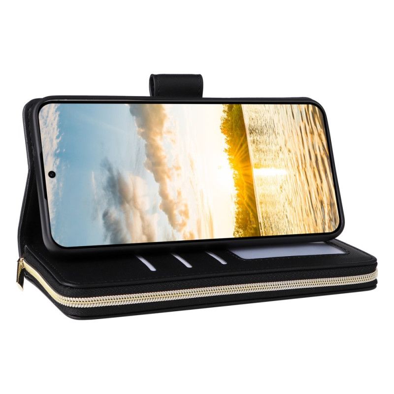 Folio Deksel Samsung Galaxy S25 Fe Imitert Skinn Med Rem