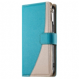 Folio Deksel Samsung Galaxy S25 Fe Lommebok I Skinn Med Glidelås Og Stropper Beskyttelse Deksel