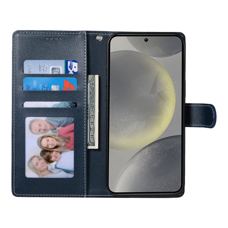 Folio Deksel Til Samsung Galaxy S25 Fe Ensfarget Skinneffekt