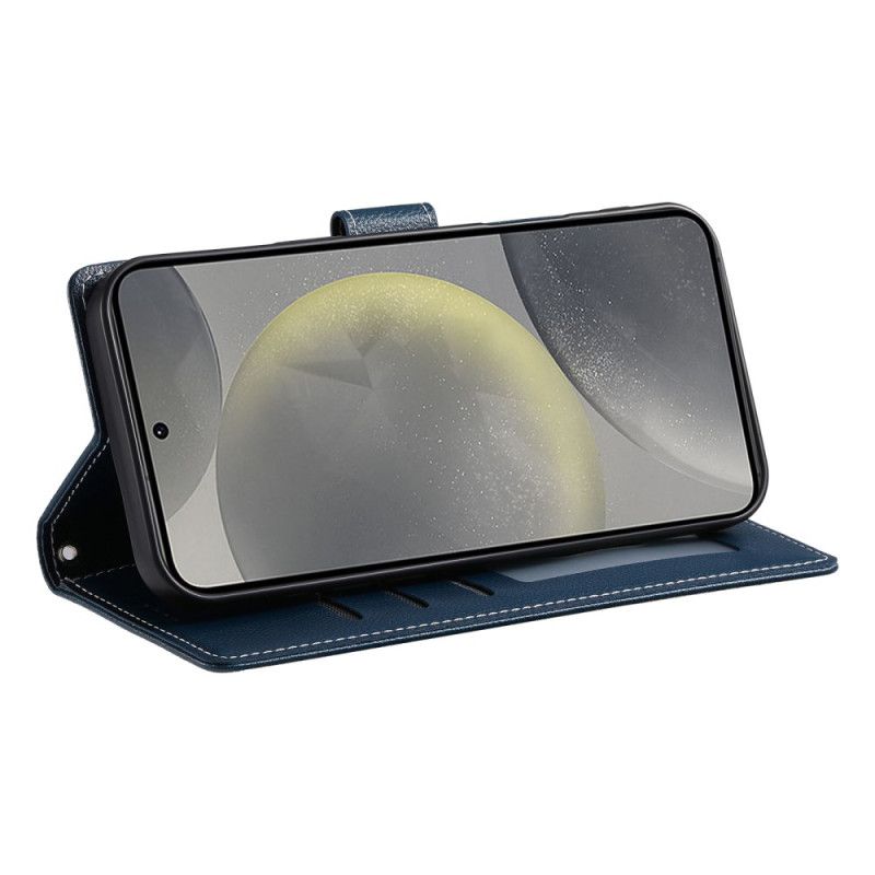 Folio Deksel Til Samsung Galaxy S25 Fe Ensfarget Skinneffekt