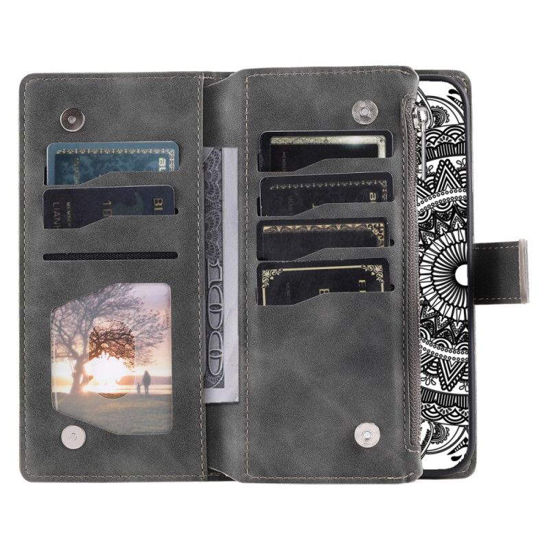 Folio Deksel Til Samsung Galaxy S25 Fe Mandala-lommebok Med Stropp