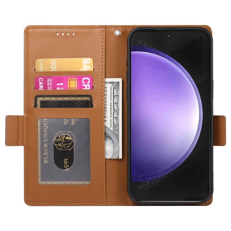 Lærdeksel Folio Deksel Samsung Galaxy S25 Fe Mobildeksel 3 Kortspor