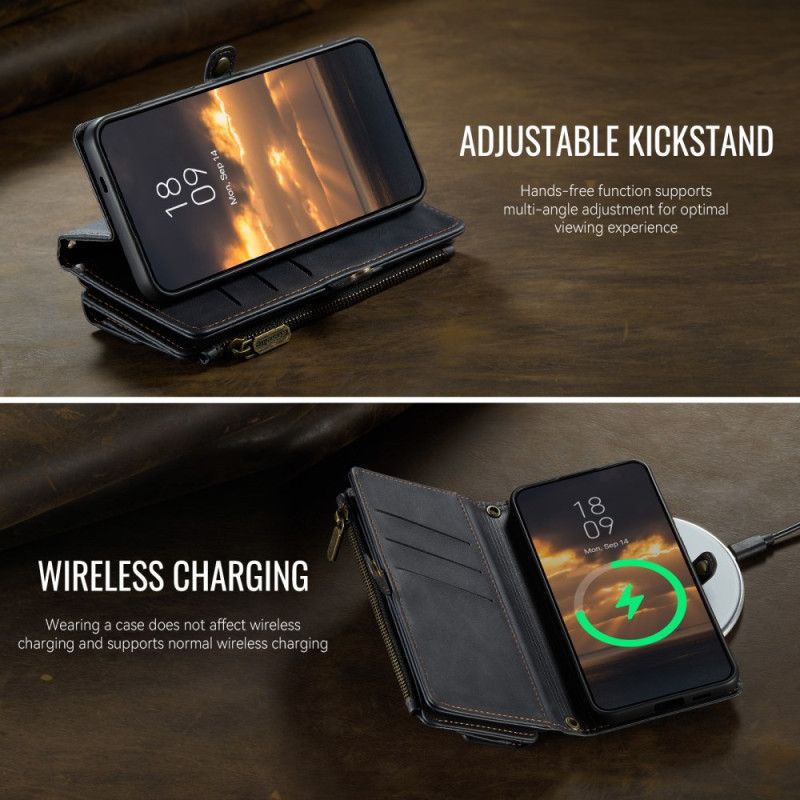 Lærdeksel Folio Deksel Samsung Galaxy S25 Fe Mobildeksel Caseme-lommebok