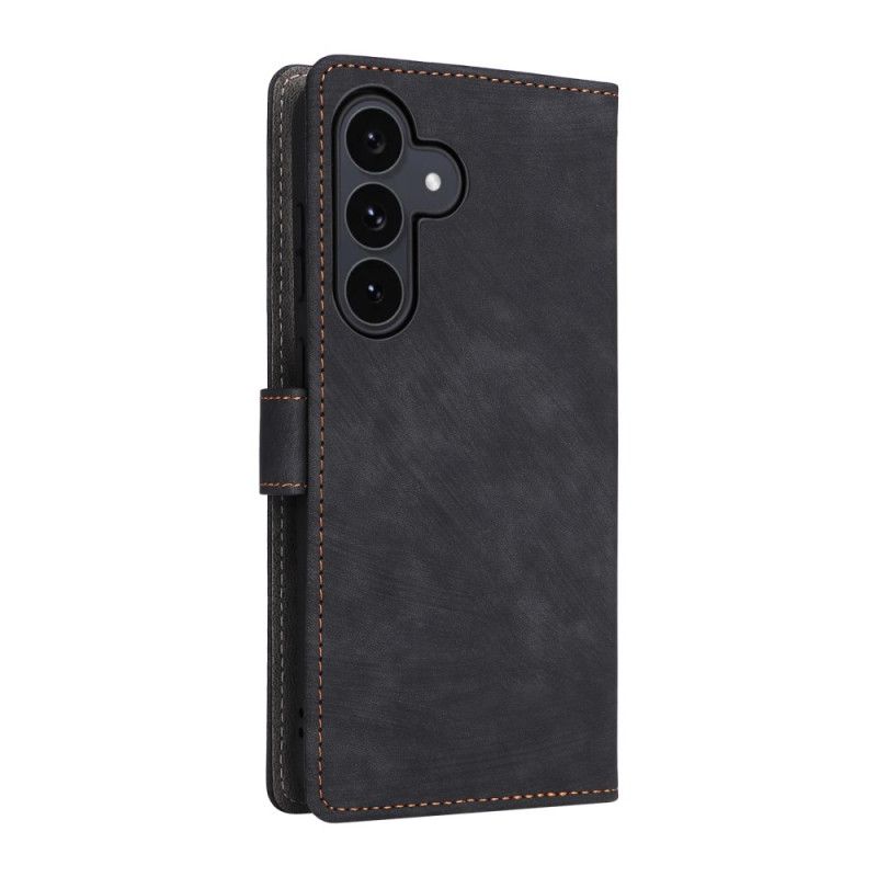 Lærdeksel Folio Deksel Samsung Galaxy S25 Fe Mobildeksel Rfid-beskyttelse Semsket Skinn-effekt