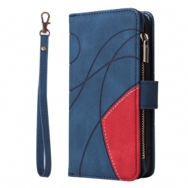 Lærdeksel Folio Deksel Samsung Galaxy S25 Fe Mobildeksel Tofarget Krusning