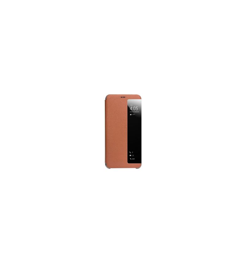 Lærdeksel Til Huawei P20 Pro I Skinn Med Vindu - Brun