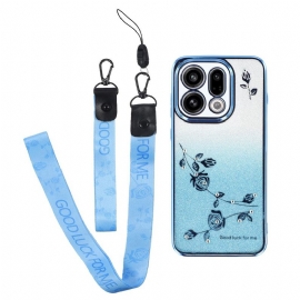 Deksel Oppo Find X9 5g Kadem Blomster- Og Strassstropper