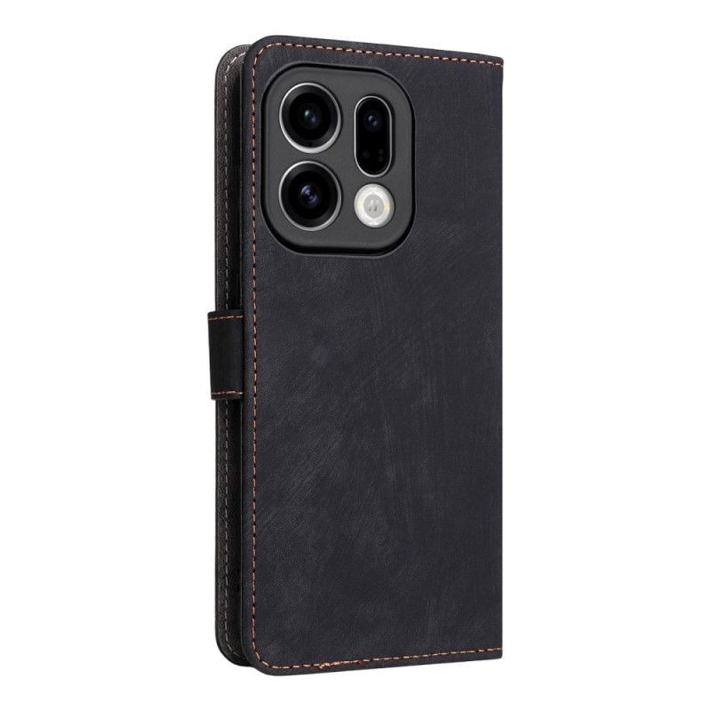 Folio Deksel Oppo Find X9 5g Semsket Skinneffekt Med Stropp