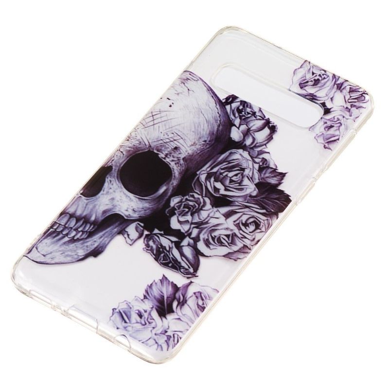 Deksel Til Samsung Galaxy S10 Originalitet Gjennomsiktige Hodeskalleblomster