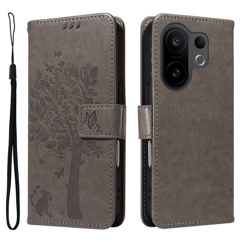 Folio Deksel Til Vivo X200 Fe Katt Og Tre