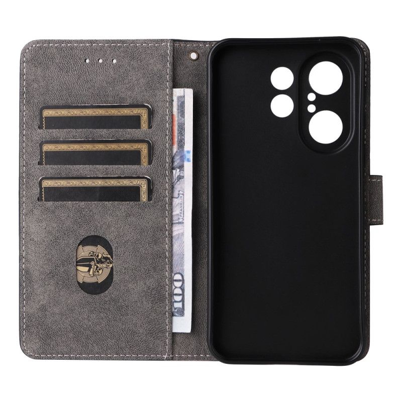 Folio Deksel Vivo X200 Fe Stropp I Semsket Skinneffekt