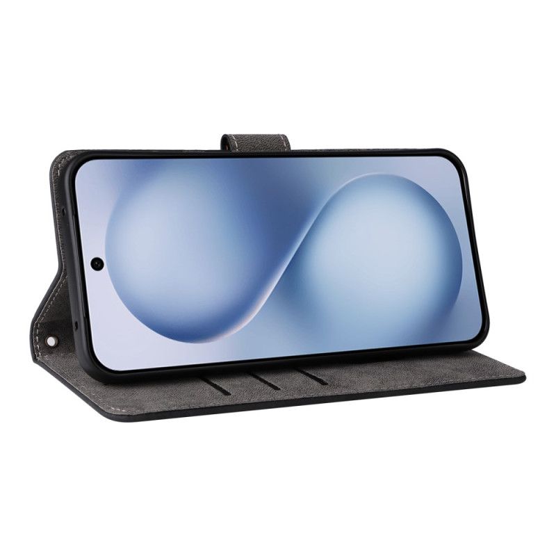 Folio Deksel Vivo X200 Fe Stropp I Semsket Skinneffekt