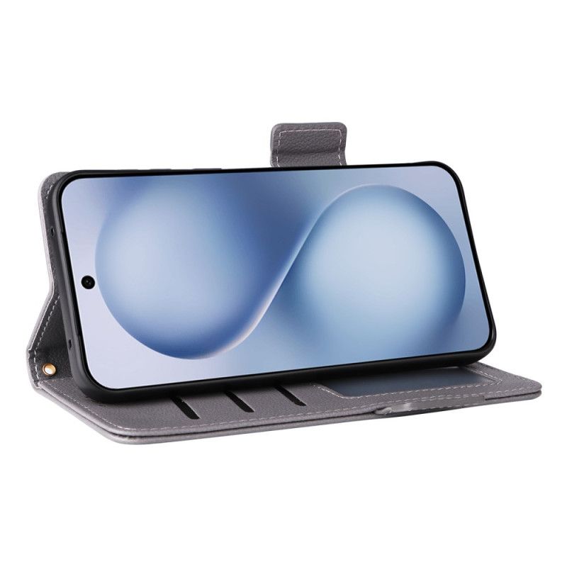 Lærdeksel Folio Deksel Vivo X200 Fe Mobildeksel Kunstig Skinn Med Stropp