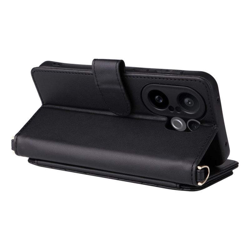 Lærdeksel Folio Deksel Vivo X200 Fe Vattert Med Stropp Og Skulderstropp