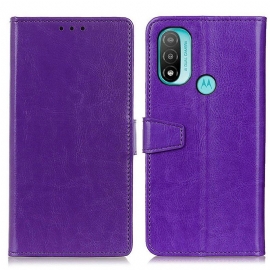 Folio Deksel Til Moto E40 / E30 / E20 Enkel Skinnende Skinneffekt