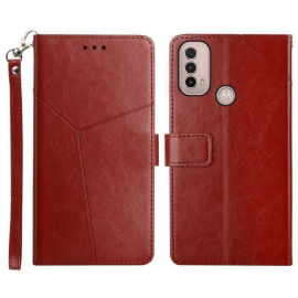 Folio Deksel Til Moto E40 / E30 / E20 Stil Leather Geo Y Design