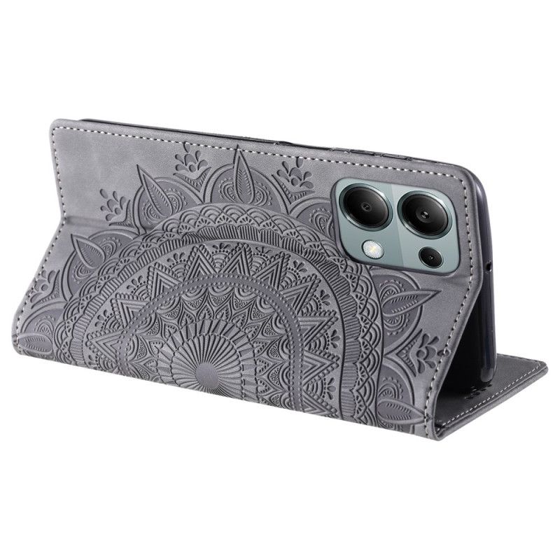 Folio Deksel Lær Xiaomi 14t Mobildeksel Mandala Semsket Skinneffekt