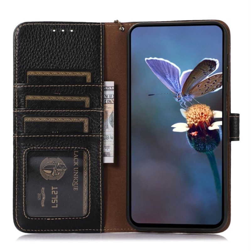 Lærdeksel Folio Deksel Xiaomi 14t Genuine Leather Litchi Texture Rfid