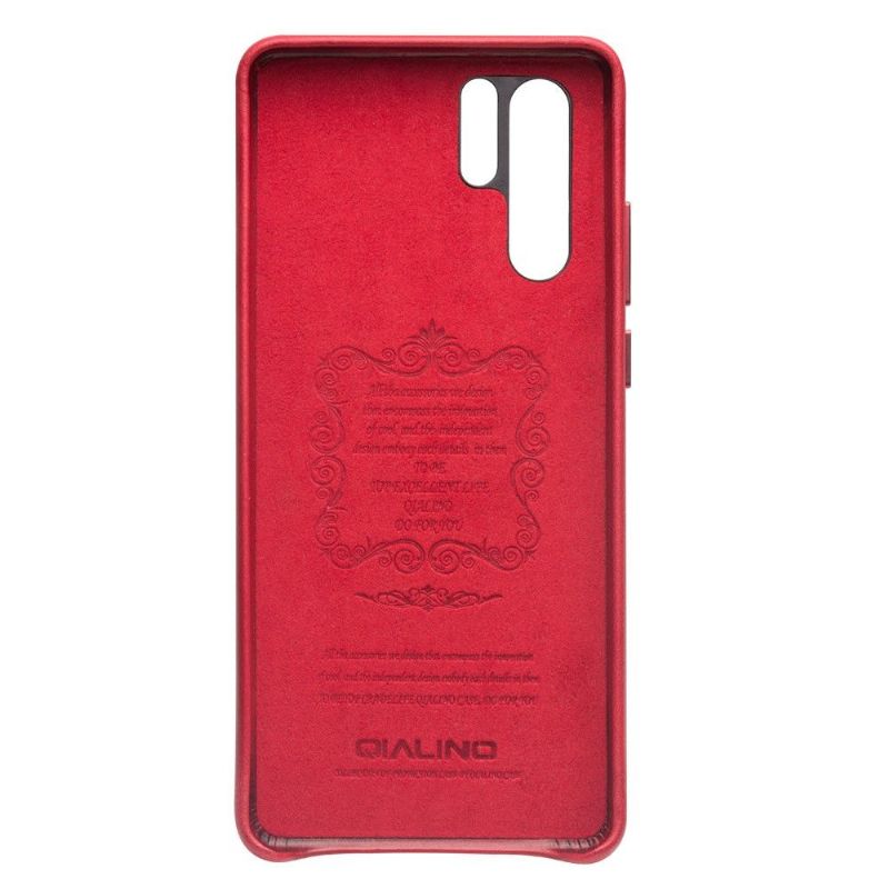 Deksel Til Huawei P30 Pro Qialino Premium Skinn - Rød