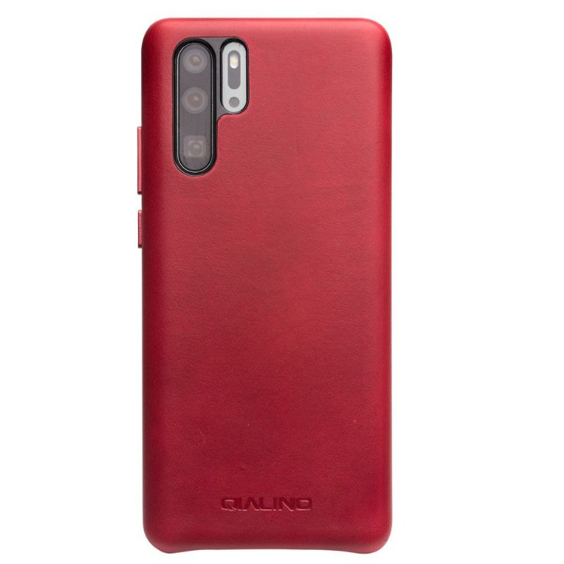 Deksel Til Huawei P30 Pro Qialino Premium Skinn - Rød