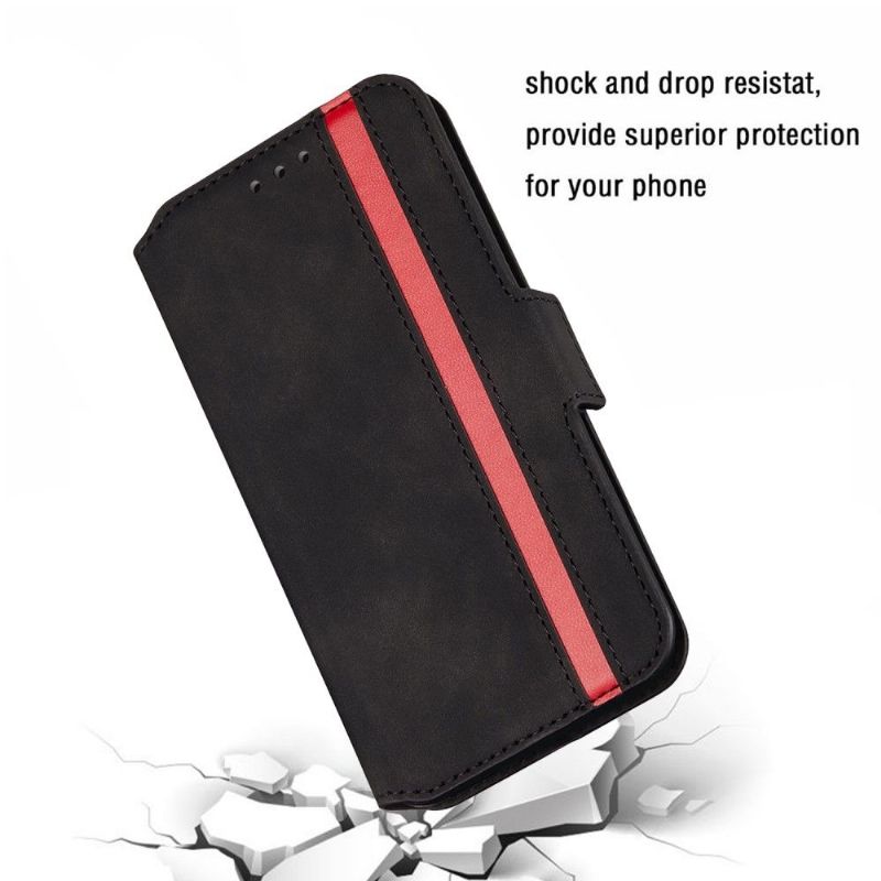 Folio Deksel Til Huawei P30 Pro Anti-fall Retro Skinneffekt - Svart