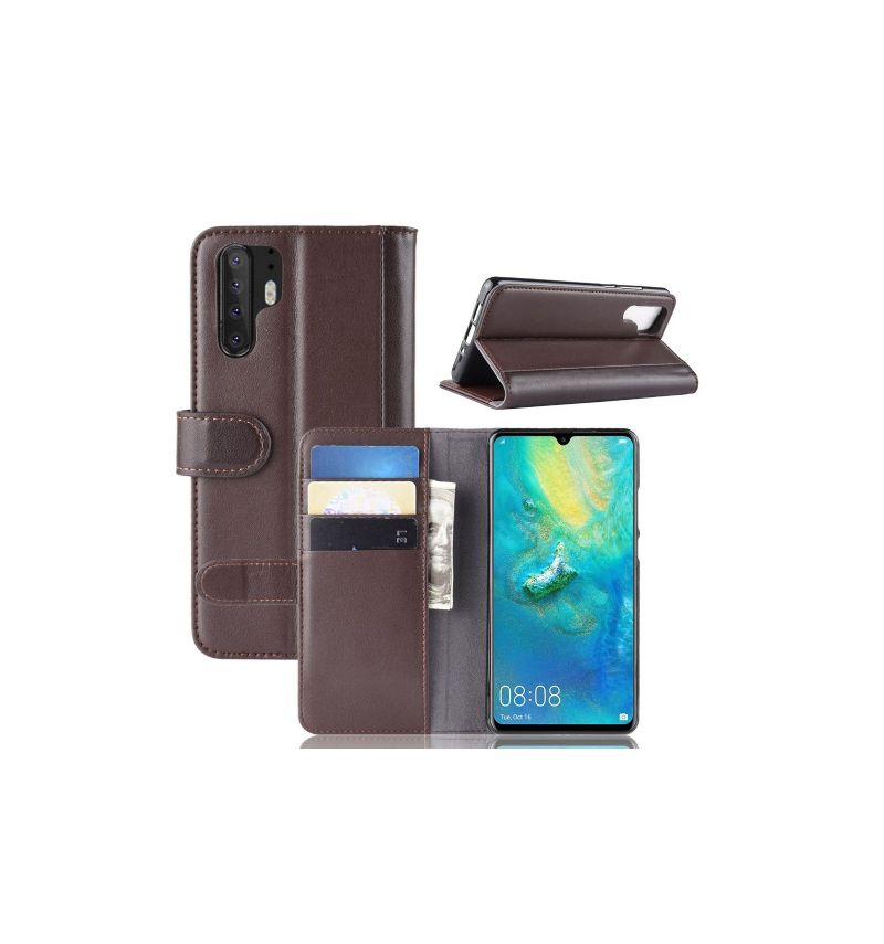 Folio Deksel Til Huawei P30 Pro Premium Skinnkortholder