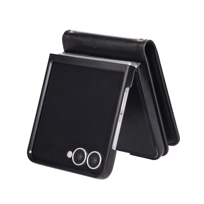 Case Etui Samsung Galaxy Z Flip 7 Mobildeksel Kortholder I Kunstskinn