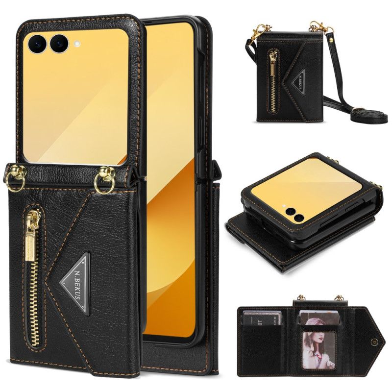 Case Etui Samsung Galaxy Z Flip 7 Mobildeksel N.bekus Skulderlommebok
