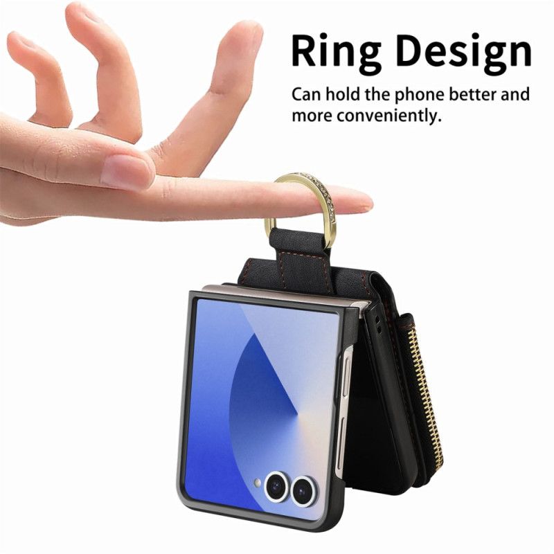 Deksel Samsung Galaxy Z Flip 7 Glidelåslomme Og Kortholder