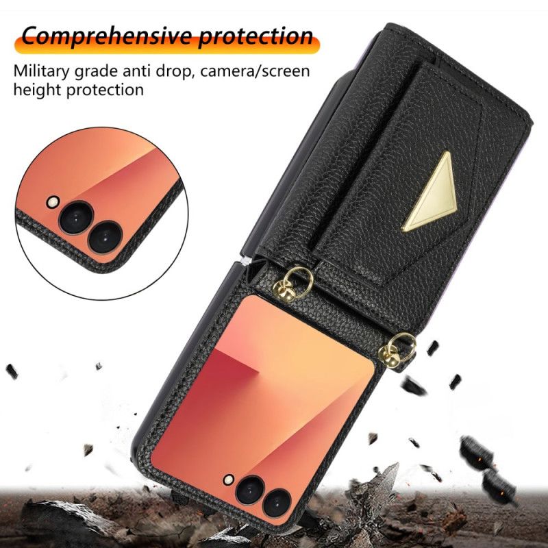 Deksel Samsung Galaxy Z Flip 7 Kortholder Og Håndleddsstropp