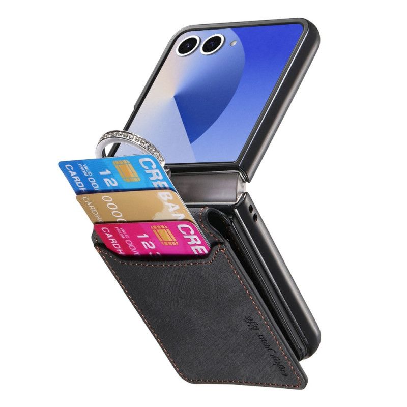 Deksel Samsung Galaxy Z Flip 7 Kortholder Og Holder Med Vintage-effekt