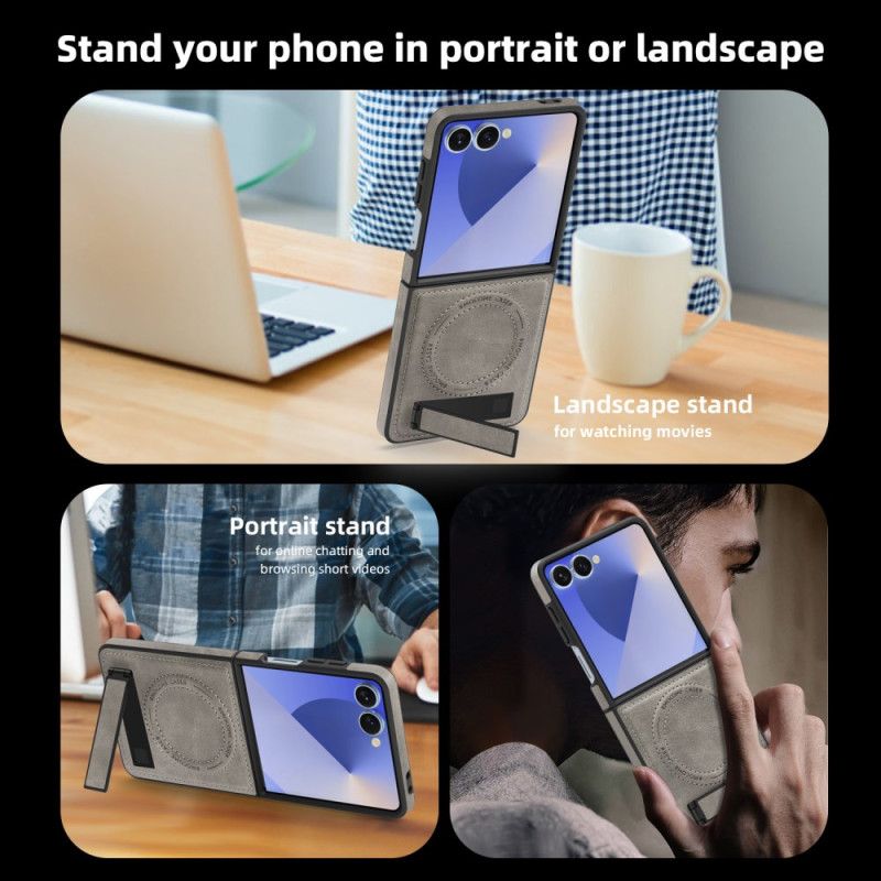 Deksel Samsung Galaxy Z Flip 7 Magsafe-kompatibel Med Stativ Beskyttelse Deksel